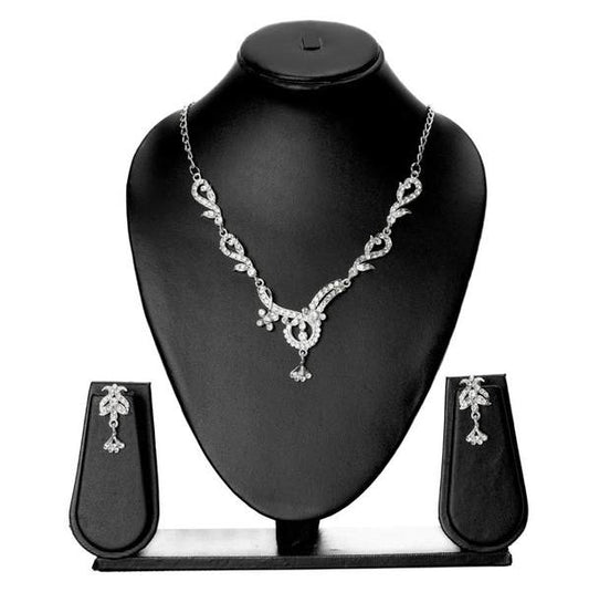Alloy Silver Traditional Necklaces Set for Women and Girls