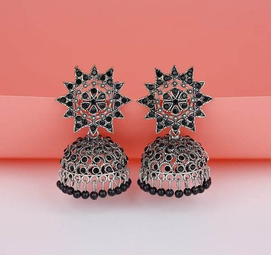 Black Color Handcrafted Antique Oxidized Earrings