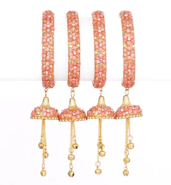 Pink Color Wedding Festive Latkan Bangles Set for a Touch of Elegance 02