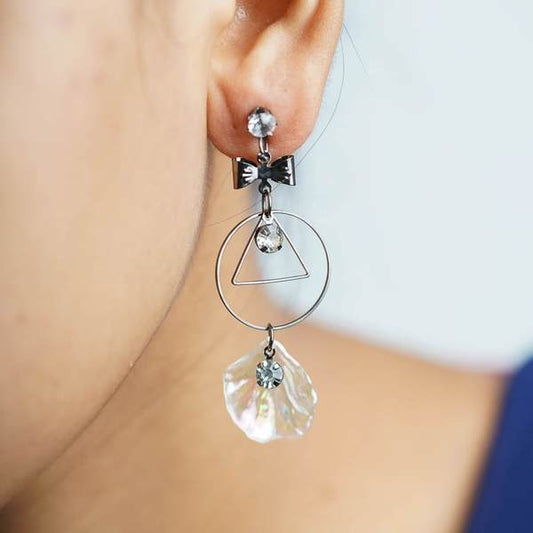 Black & White Color Light weight Stone Drop Earring for Women
