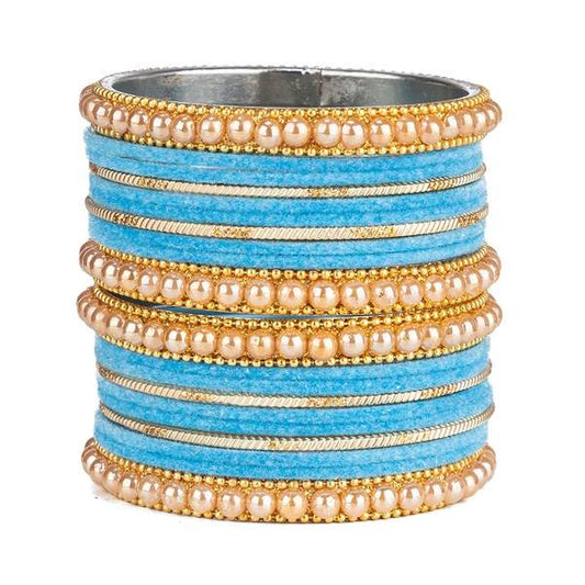 Artificial Gold Plated Surf Color Bangle Set for Women and Girls